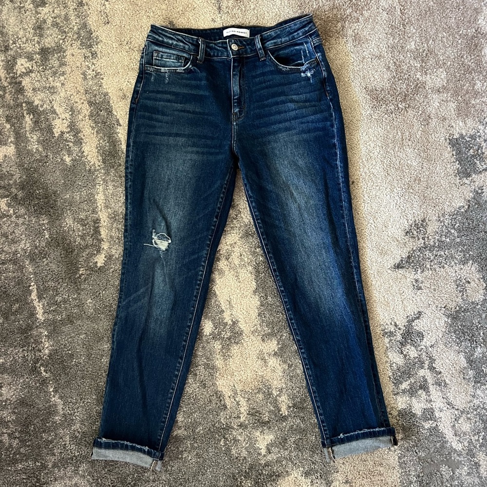 Flying Monkey Cuffed Stretch Boyfriend Jeans